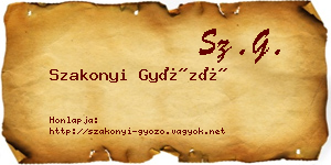 Szakonyi Győző névjegykártya